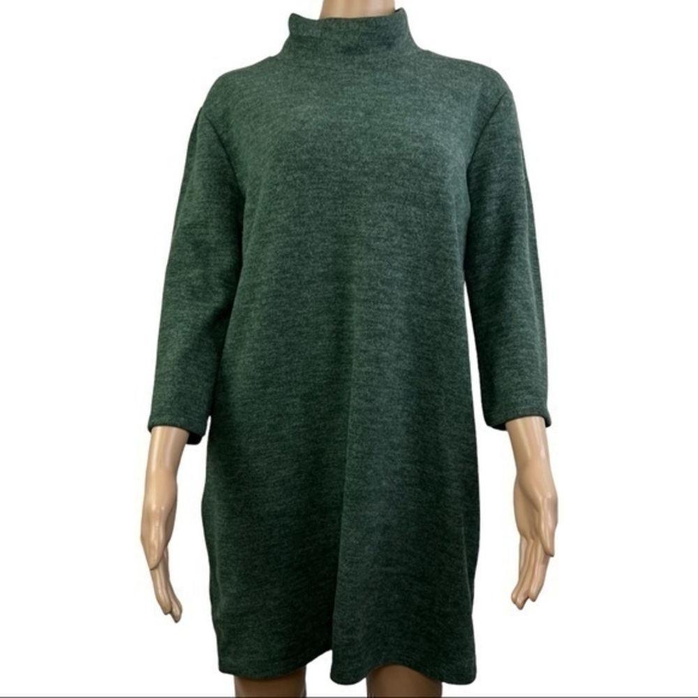Zara Women Green Olive Sweater Dress Pullover Sz L